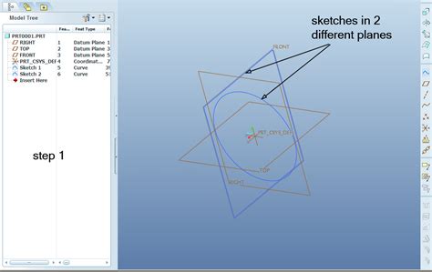 proe add  relation  sketches   planes grabcad