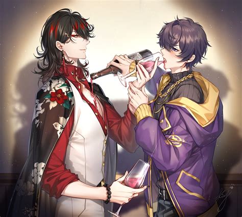 vox akuma, shoto, and vox akuma (nijisanji and 2 more) drawn by