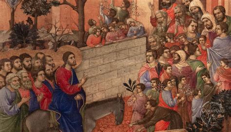 The entrance to Jerusalem painted by Duccio di Buoninsegna - Official Guide