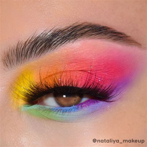 #rainbowmakeup #rainboweyeshadow #boldeye #avedaibw Rainbow Eye Makeup ...