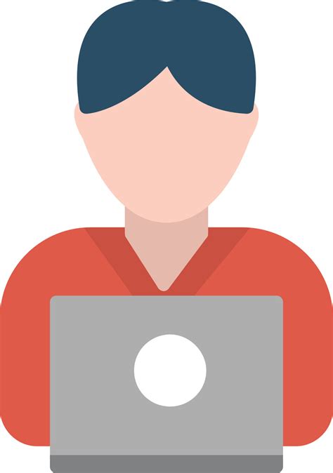 User Working On Laptop Flat Icon 11670054 Vector Art at Vecteezy