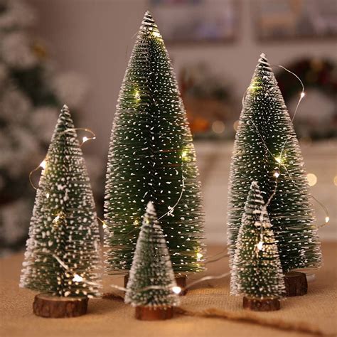 Small Snow Christmas Tree 5Pcs Artificial Frost Trees and 3M/3.28 Yard ...