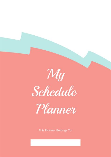 Free printable schedule planner template