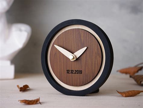 Personalized Desk Clock REAL MAHOGANY WOOD Shelf Clock Table - Etsy ...