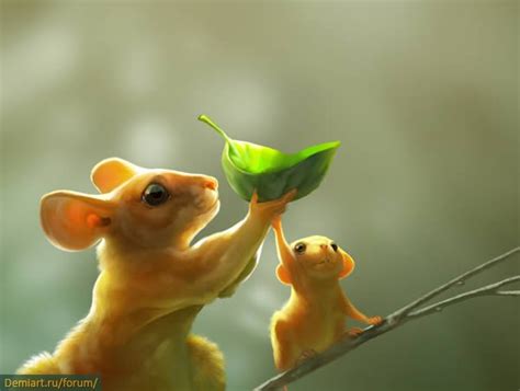 Создание милой иллюстрации с мышатами в Photoshop - Demiart