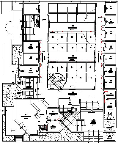 First floor layout plan details of urban area industrial plant dwg file ...