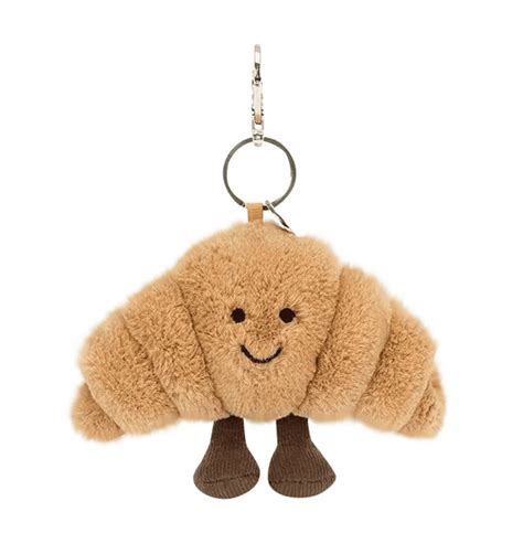 Jellycat Amuseables Croissant Bag Keychain, Unique Jellycat Bag Charm