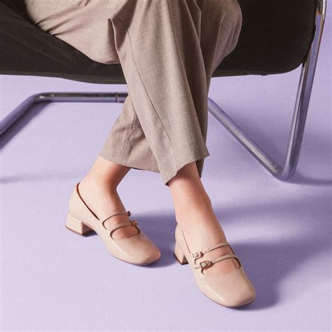 Womens Daiss 30 Shine Sand Patent Court Ballet Pump Mary Jane Shoes