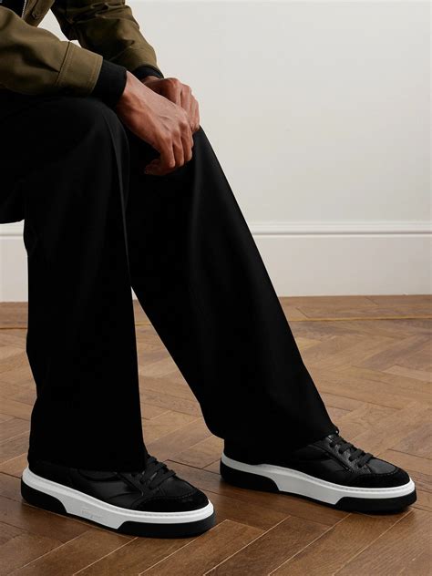 FERRAGAMO - Suede and Leather Sneakers - Black Salvatore Ferragamo
