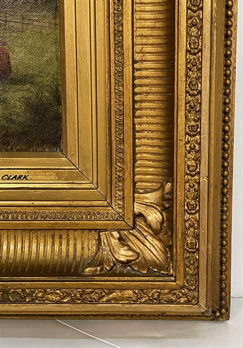 Framed Oil Painting by Joseph Dixon Clark (Landscape and Cattle) For