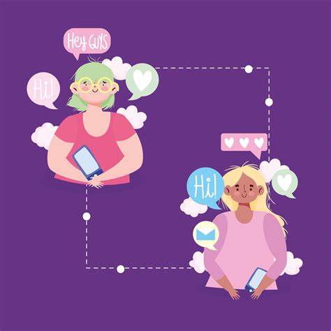 girls mobile chatting 2758522 Vector Art at Vecteezy