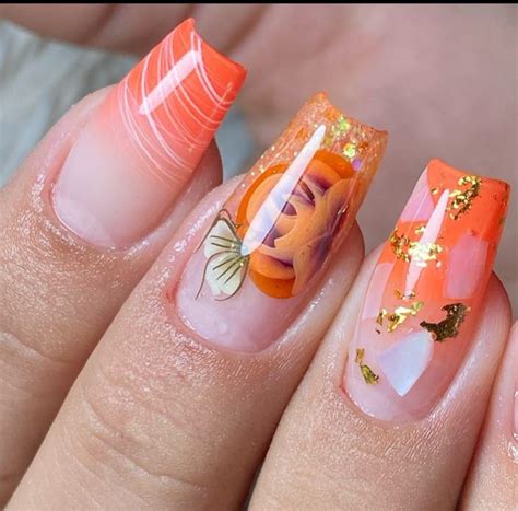 Unha Em Gel Decorada Laranja - Unhas laranjas | Inspiracao unha laranja, Unha de gel laranja, Unha ...