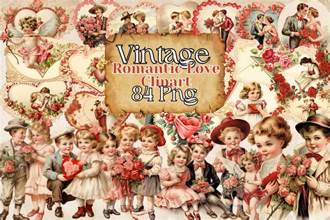 Vintage Romantic Love Clipart Graphic by Digital Xpress · Creative Fabrica