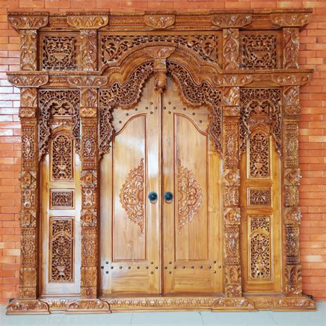pintu gebyok ukir furniture jepara kayu jati terbaik murah lazada