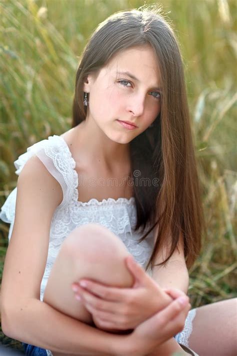 Portrait of Little Girl Outdoors Stock Image - Image of child, girl ...