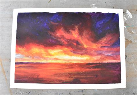 How to create a spectacular acrylic sunset painting - Gathered