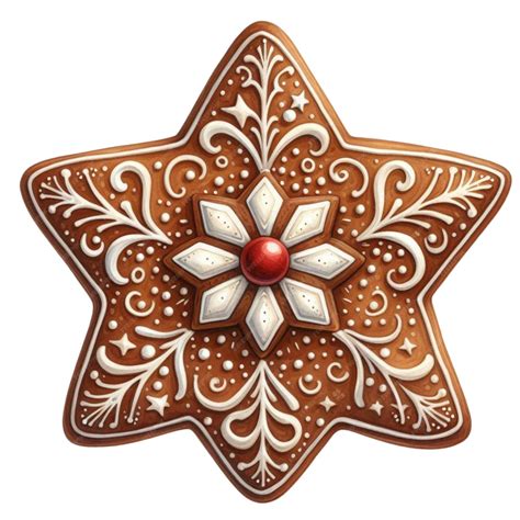 Christmas Gingerbread Star Cookie Clipart | Premium AI-generated image
