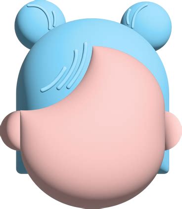 Голова с длинными голубыми волосами в PNG, SVG