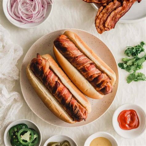 Oven-Baked Bacon Wrapped Hot Dogs | Sift & Simmer