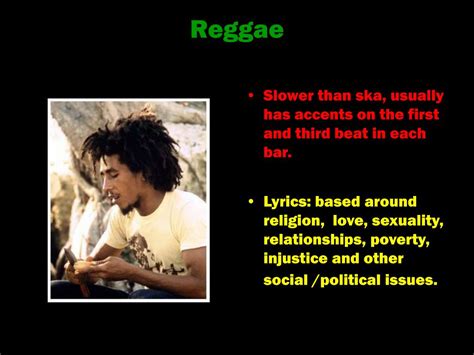 bob marleys effect  reggae powerpoint