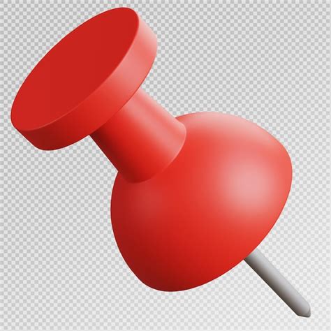 Premium PSD | 3d render of red push pin icon