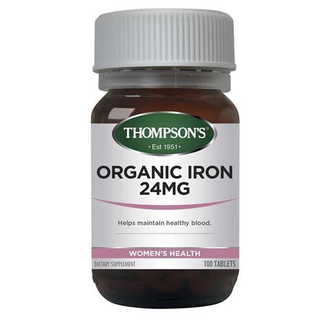 Buy Thompsons Organic Iron 24mg 100 Tablets Online at Chemist Warehouse®