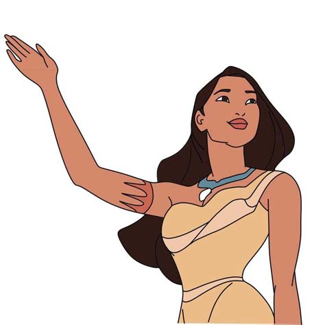 6. How to draw a cute Pocahontas for kids