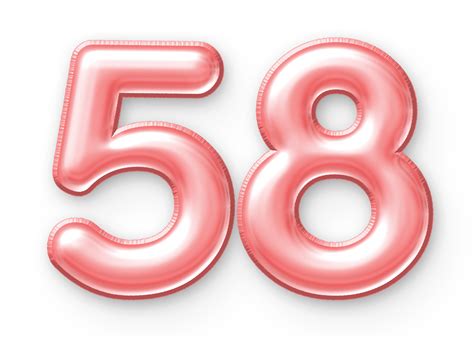 58 Number Balloon Pink 24652363 PNG