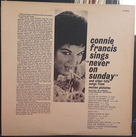 CONNIE FRANCIS - SINGS NEVER ON SUNDAY - 2.EL PLAK