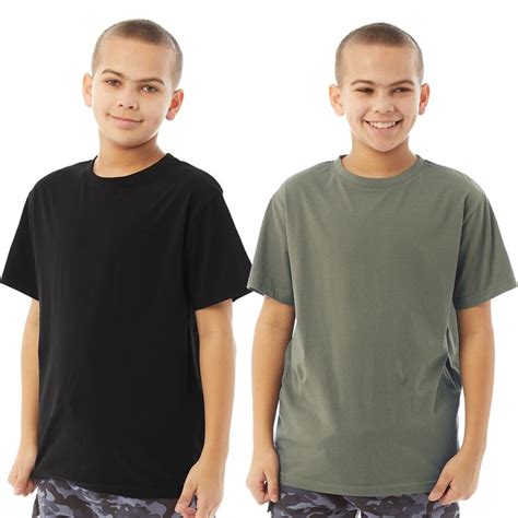 Buy Kangaroo Poo Kids Two Pack T-Shirts Black/Khaki