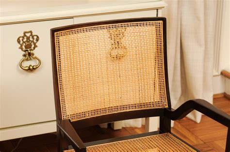 unrivaled set   cane dining chairs  michael taylor circa  cane seat  sale  stdibs