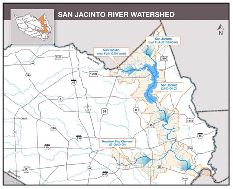 Hcfcd - San Jacinto River - Texas Creeks And Rivers Map | Printable Maps