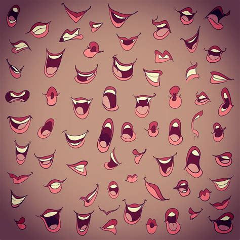 flying carpets, Some practice drawings of cartoony lady mouths c:...