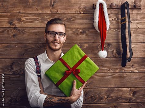 Hipster young Santa Claus Stock Photo | Adobe Stock