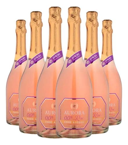 Champanhe Sem Álcool Aurora - Espumante Aurora Zero Álcool Rose 6x750ml | Parcelamento sem juros
