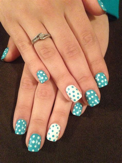 Lovin the polka dot nails #aquablue | Polka dot nails, Dot nail art ...