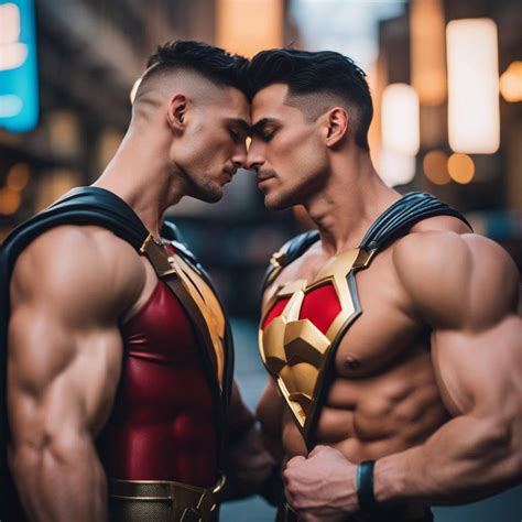 Two Gay Superheroes Kissing, Muscular by dogkev2 on DeviantArt