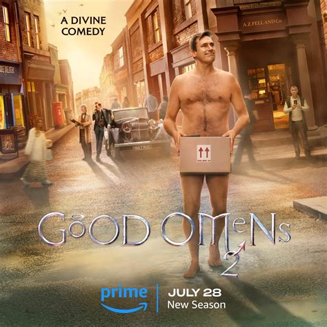 Good Omens 2 Key Art/Video: Well-Placed Box Saves Jon Hamm's Gabriel