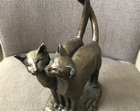 Vintage Paul Jenkins Frith Sculptures Cold Cast Bronze Cats twos ...