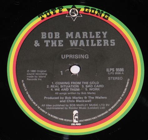 BOB MARLEY & THE WAILERS Uprising England Release Album Cover Gallery & 12" Vinyl LP Discography ...