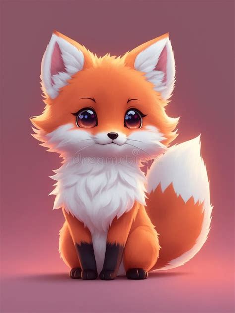 Cute Tiny Hyperrealistic Anime Fox from Pokemon. Generate Ai. Stock ...