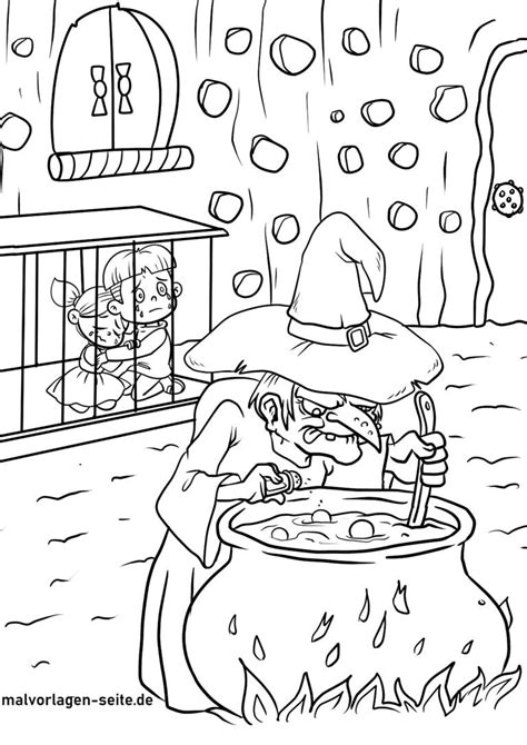 Malvorlage Hänsel und Gretel Märchen | Ausmalbild kostenlos herunterladen