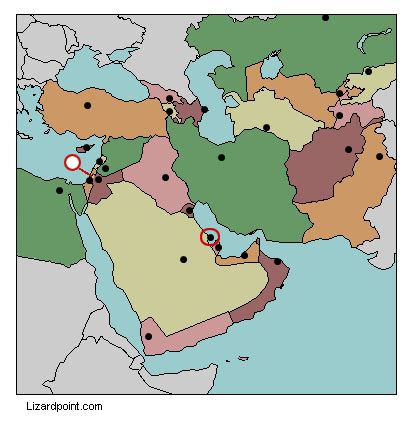 Test your geography knowledge - Middle East: capital cities quiz ...