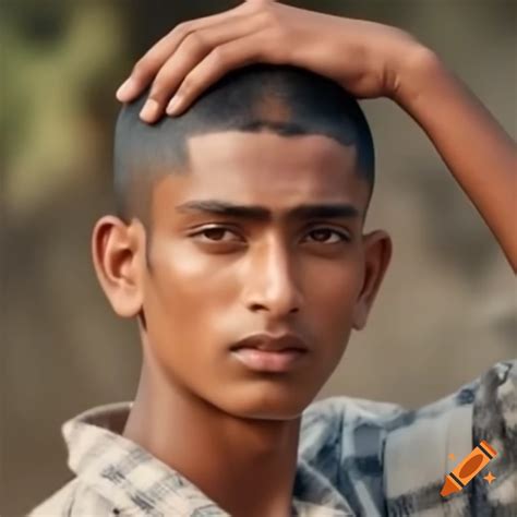 small chubby indian man  glasses  jawline beard  buzz cut