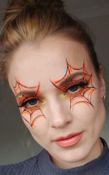 Creative Halloween Makeup Looks : Bright Spider Web