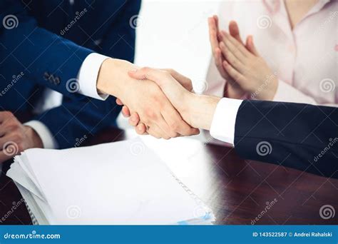 Business People Shaking Hands Finishing Up a Meeting. Handshake at ...