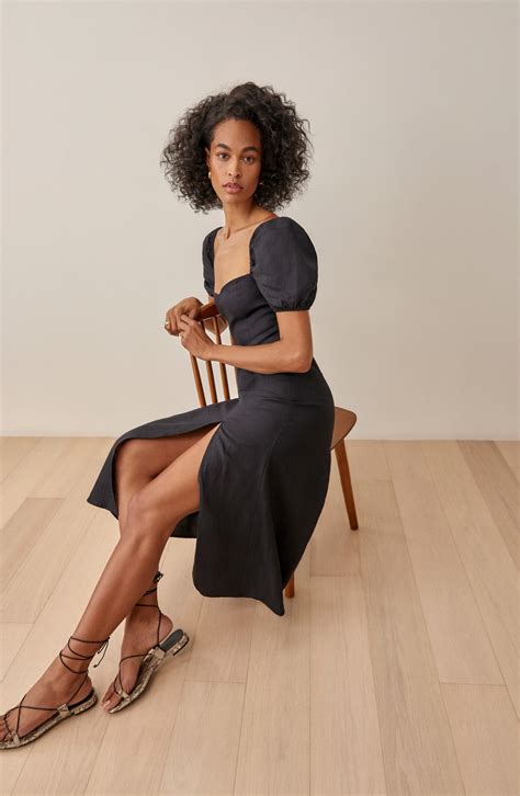 Reformation Denver Puff Sleeve Midi Dress | Nordstrom
