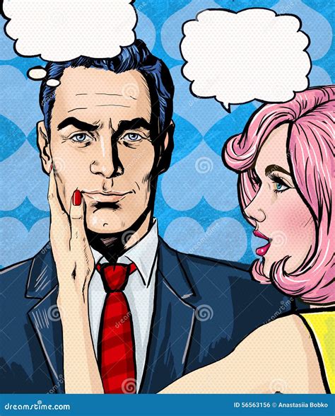 Pop Art Couple Conversation.Love Couple.Pop Art Love. Valentines Day