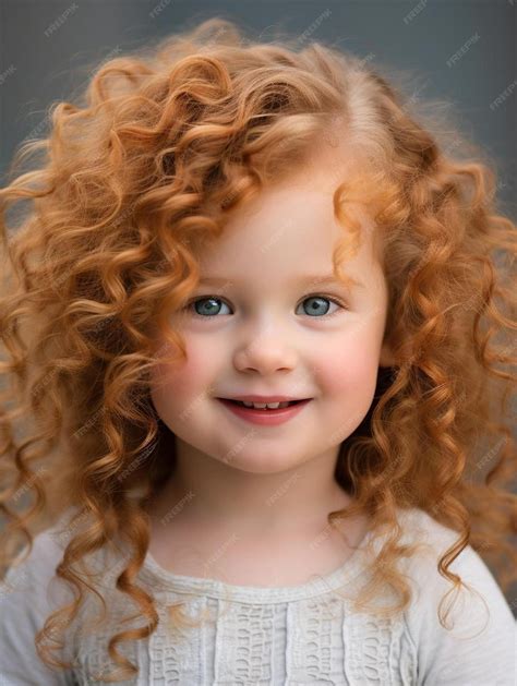 Premium Photo | A little girl with red hair and a white top