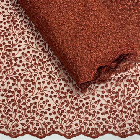 RENDA NICE |TULE BORDADO| 125L /100% POL -TERRA COTA (69470)